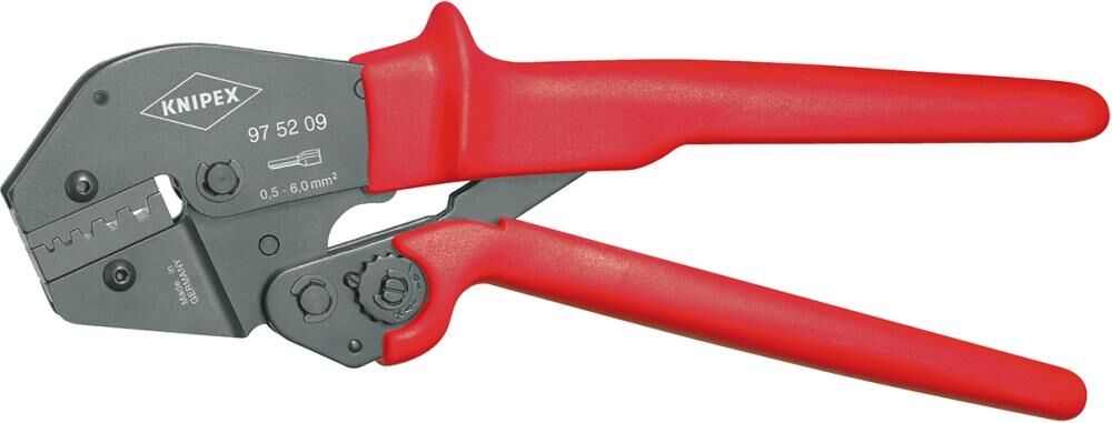 KNIPEX Crimpzange 250mm auch für 2-Handbedienung Kunststoff-Hülle brüniert 97 52 08