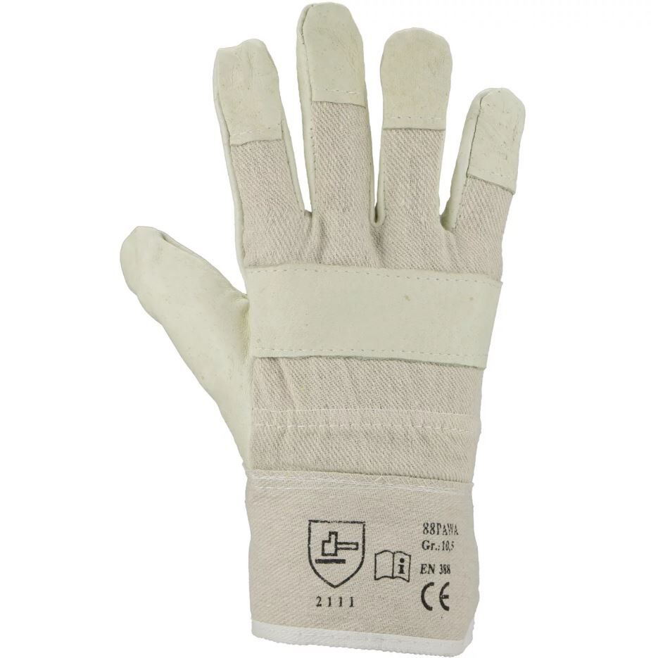 ASATEX Handschuhe Schweinsnarbenleder 88 PAWAD hellgelb gefüttert Damengrösse 9