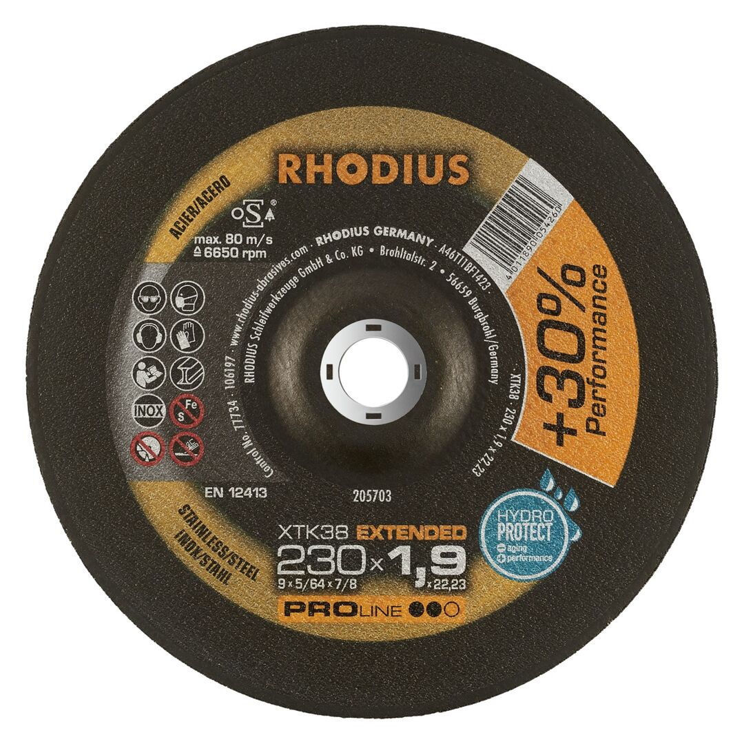 RHODIUS Trennscheibe XTK38 230x1,9mm gekr.
