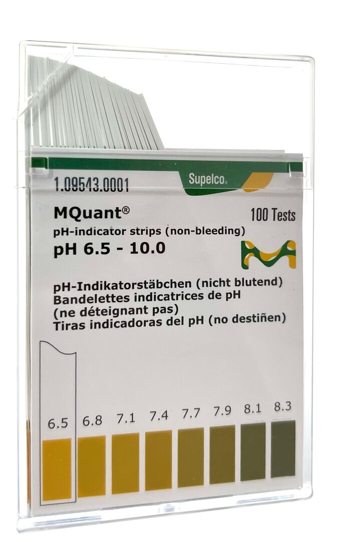 MQuant pH Indikatorstäbchen 6,5-10,0 VE 100 Stück nicht blutend