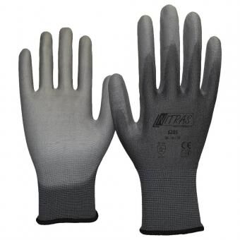 NITRAS Nylonhandschuhe Rico Gr. 8 PU grau 6205NITRAS Nylon-