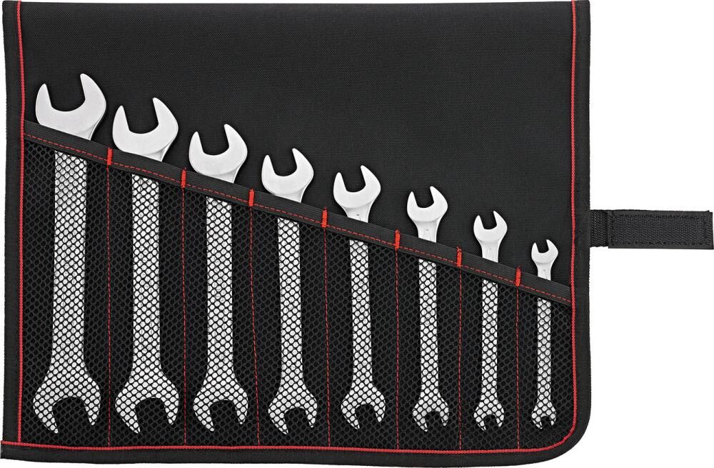 FORMAT Doppelmaulschlüssel-Set DIN3110 6-22mm 8-teilig in Rolltasche