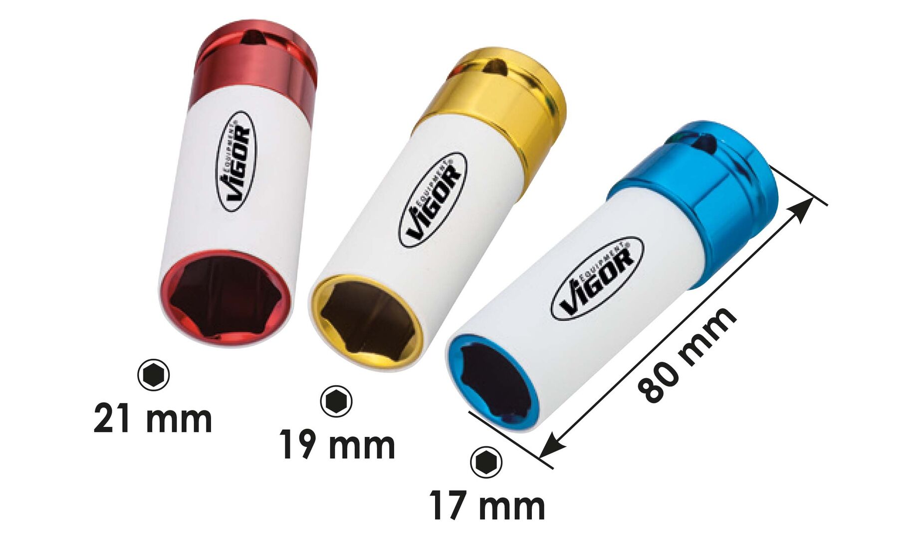 VIGOR Reifenwechsel-Set 5-tlg inkl. V4800 & 40-200Nm & 3 Steckschlüssel