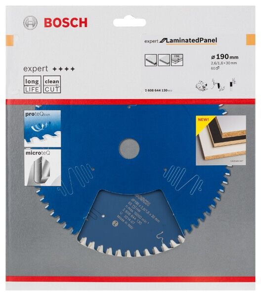 BOSCH Kreissägeblatt Expert für Laminat 190x30x2,6 60T
