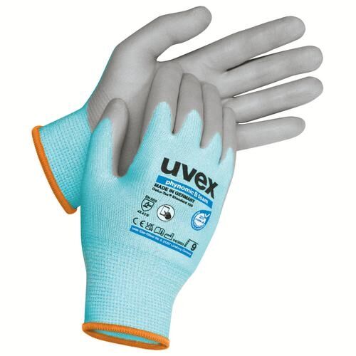 UVEX Schnittschutzhandschuhe phynomic C3 B Gr. 12 Schaumbeschichtung blau/grau
