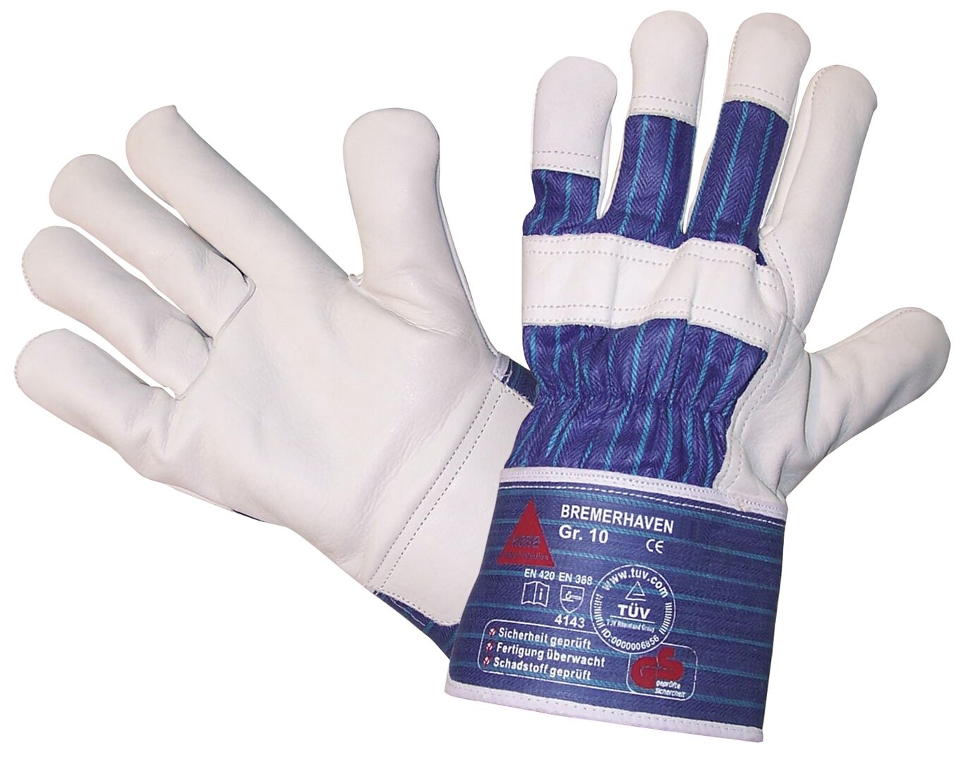 HASE Handschuhe Rindnarbenleder Gr. 9 Bremerhaven gummierte Stulpe
