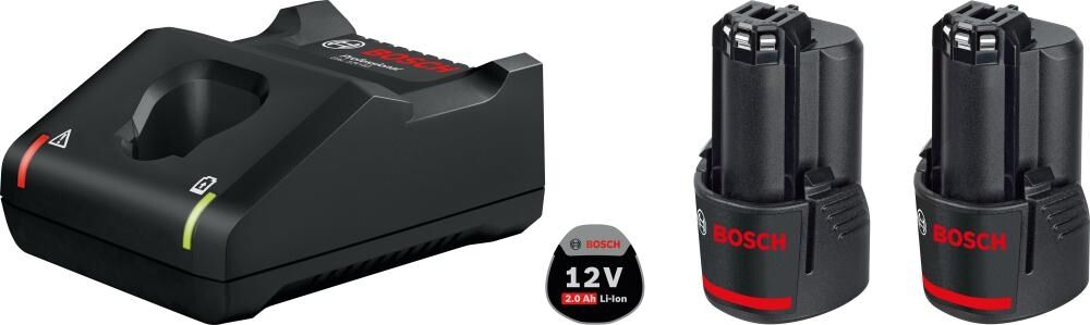 BOSCH Starter Set 2x12V 2Ah Ladegerät