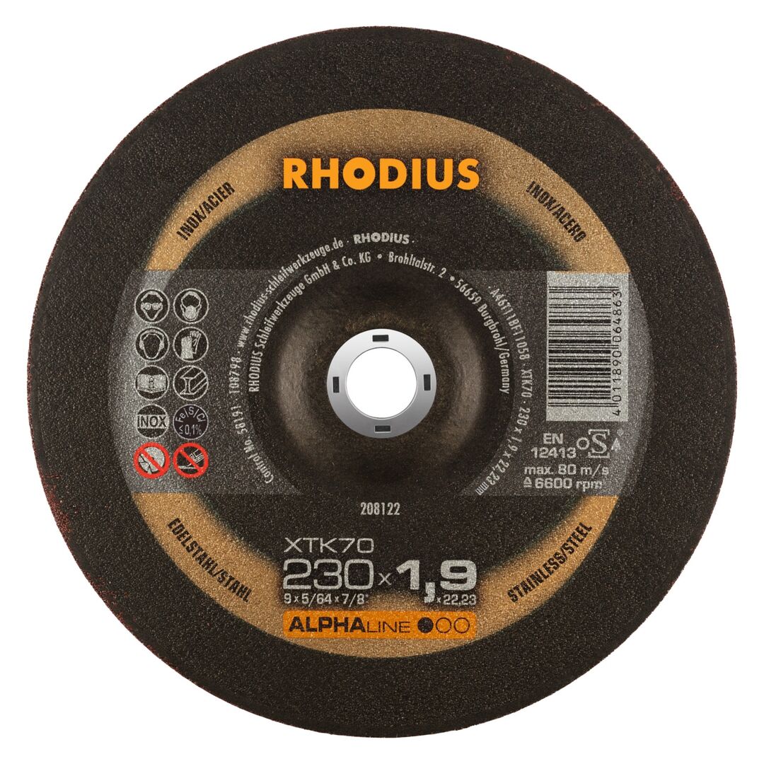 RHODIUS Trennscheibe XTK70 230x1,9mm gekröpft