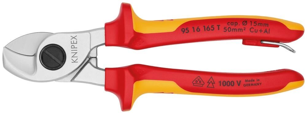 KNIPEX Kabelschere 165mm Mehrkomponenten-Hülle VDE verchromt 95 16 165 T