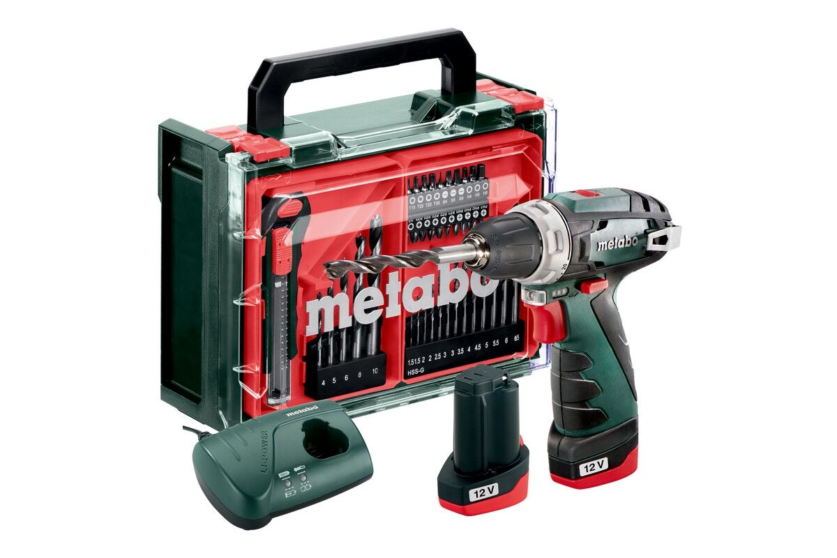 METABO Akku-Bohrschrauber PowerMaxx BS Basic Set Mobile Werkstatt