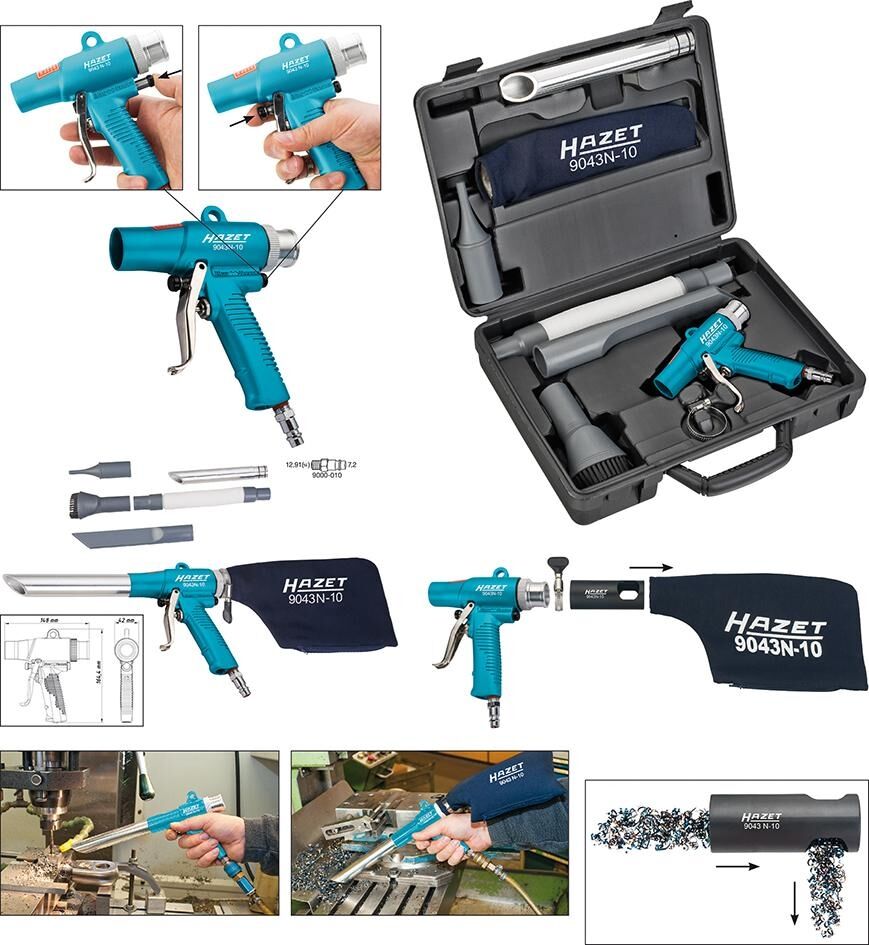 HAZET Umschaltbare Saug-/Blaspistole 9043N-10