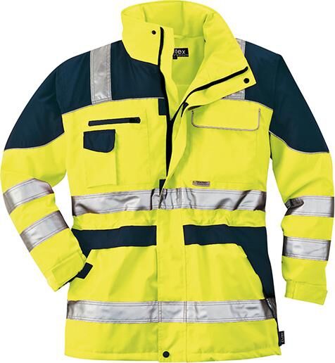 Warnparka Gr. S gelb/blau