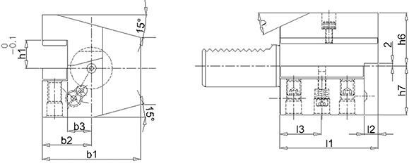 FORTIS VDI Axial Werkzeughalter Links C4 50x32mm Überkopf