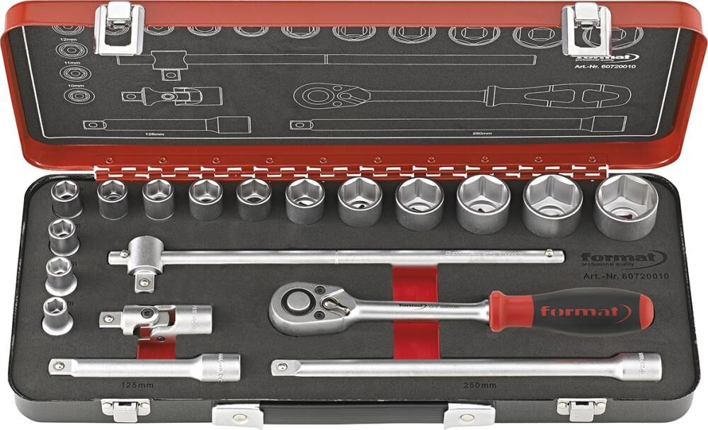 FORMAT Steckschlüssel Set 1/2" 19-teilig