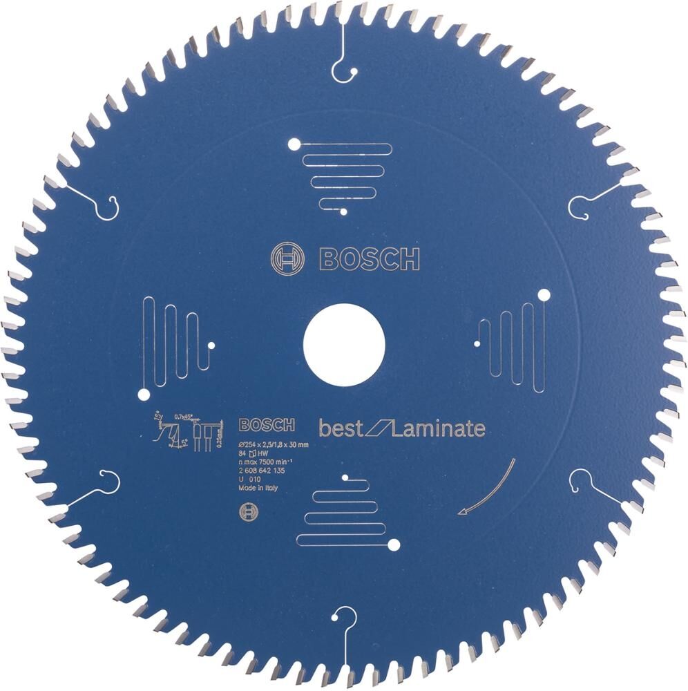 BOSCH Kreissägeblatt für Laminat 254x30 TRF 84 Zähne