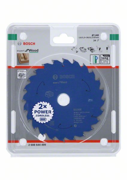 BOSCH Kreissägeblatt Expert for Wood 140x20x1,5/1,0mm 24 Z