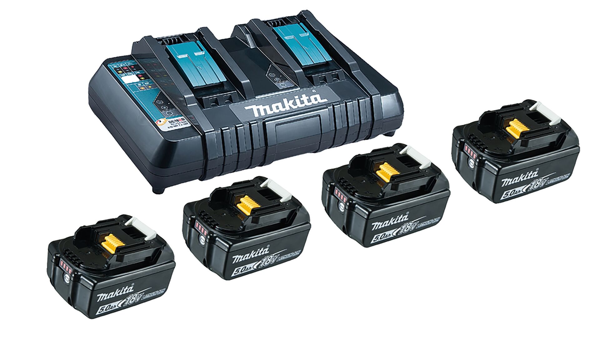 MAKITA Power Source Kit im Karton 4x18V 5Ah + Ladegerät DC18RD