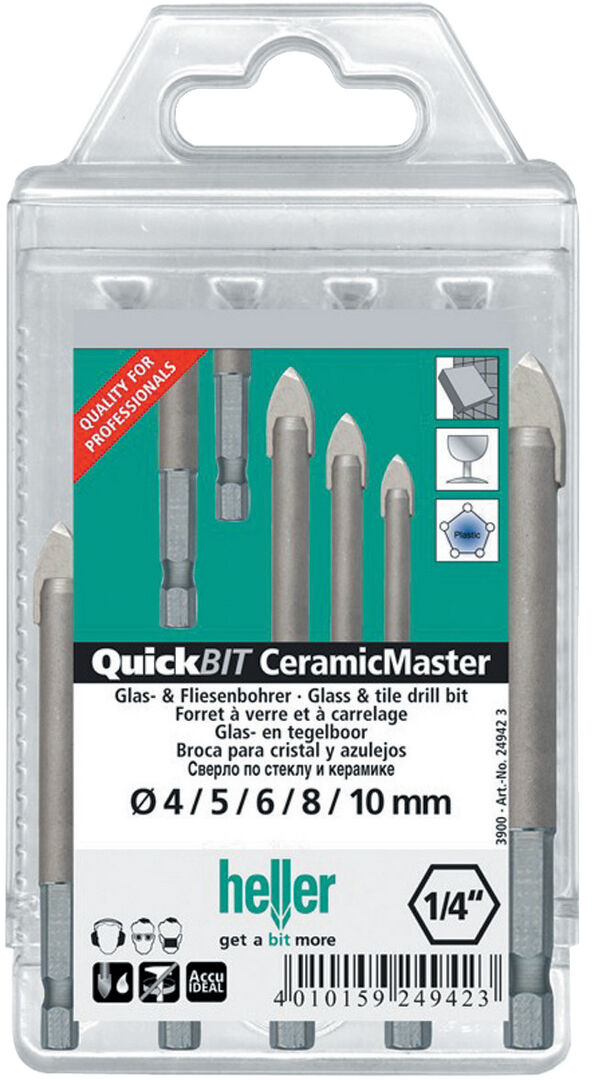 HELLER Glasbohrer Ceramic Master Set 5-teilig
