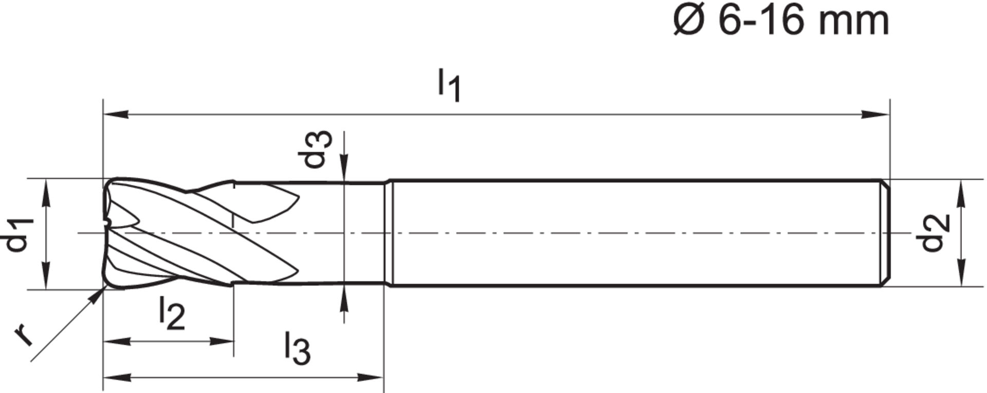 FORMAT Torusfräser 8,0/0,80mm Z4 extrakurz WN VHM TiALN