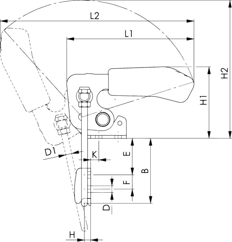 AMF Verschlussspanner vertikal 6848V Gr. 4