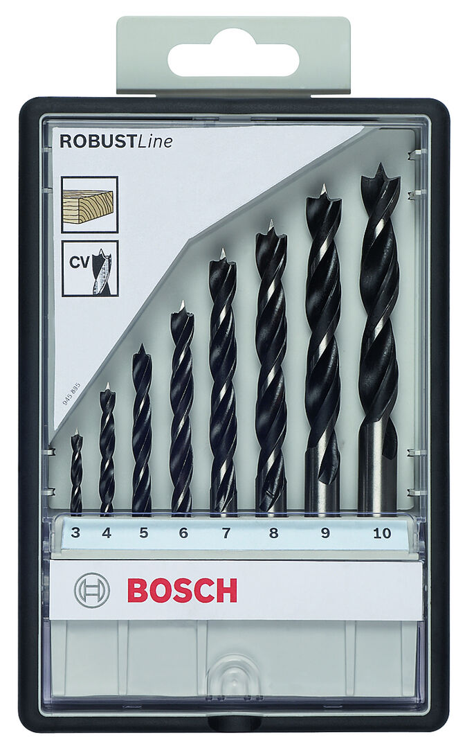 BOSCH Holzspiralbohrer Set Robust Line 8-teilig