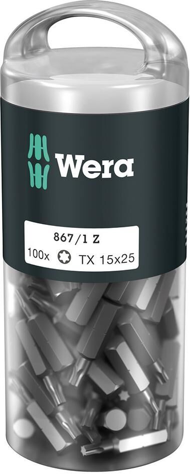 WERA TX Bit 1/4" T20x25mm DIN3126E 6,3 100er Pack