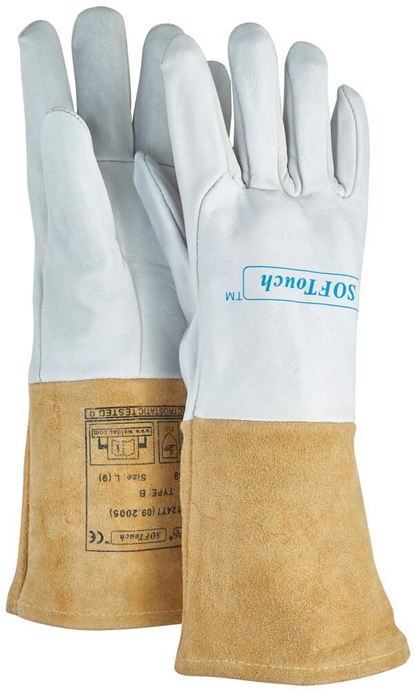 WELDAS Schweisserhandschuh 10-1009 Softtouch Argon 35 cm lang Gr. M/8