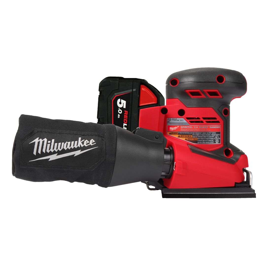 MILWAUKEE Akku-Exzenterschleifer M18BQSS-502B 2x5Ah Ladegerät
