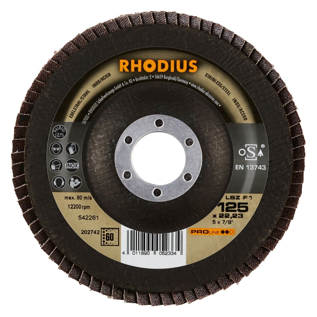 RHODIUS Lamellenschleifscheibe LSZ F1 125mm K60