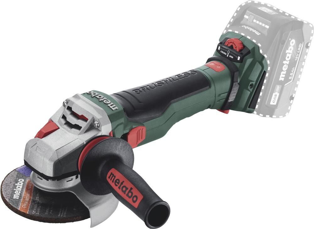 METABO Akku-Winkelschleifer WVB 18 LTX BL 15-125 Quick ohne Akku-& Ladegerät in metaBOX