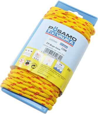 PP-Seil gefl. gelb/rot 6,0mmx20m auf Lg-Haspel