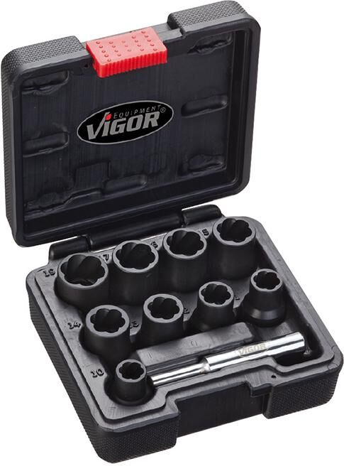 VIGOR Spiralnuteinsatz-Set 10-teilig 10-19mm