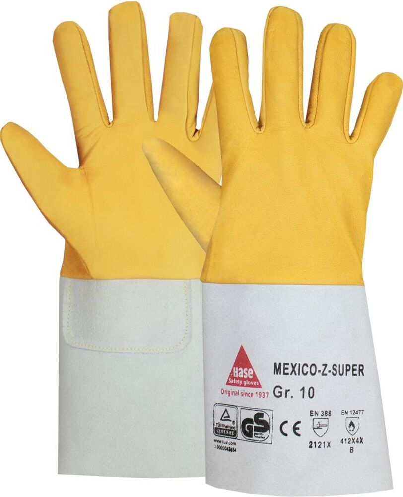 HASE Schweißerhandschuhe MEXICO-Z SUPER Gr. 10 gelb/natur