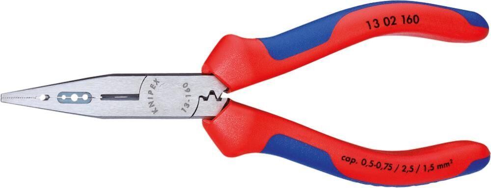 KNIPEX Verdrahtungszange 160mm Mehrkomponenten-Hülle schwarz atramentiert 13 02 160