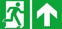 Rettungsschild gerade rechts 30x15cm Folie nachleuchtend selbstklebend