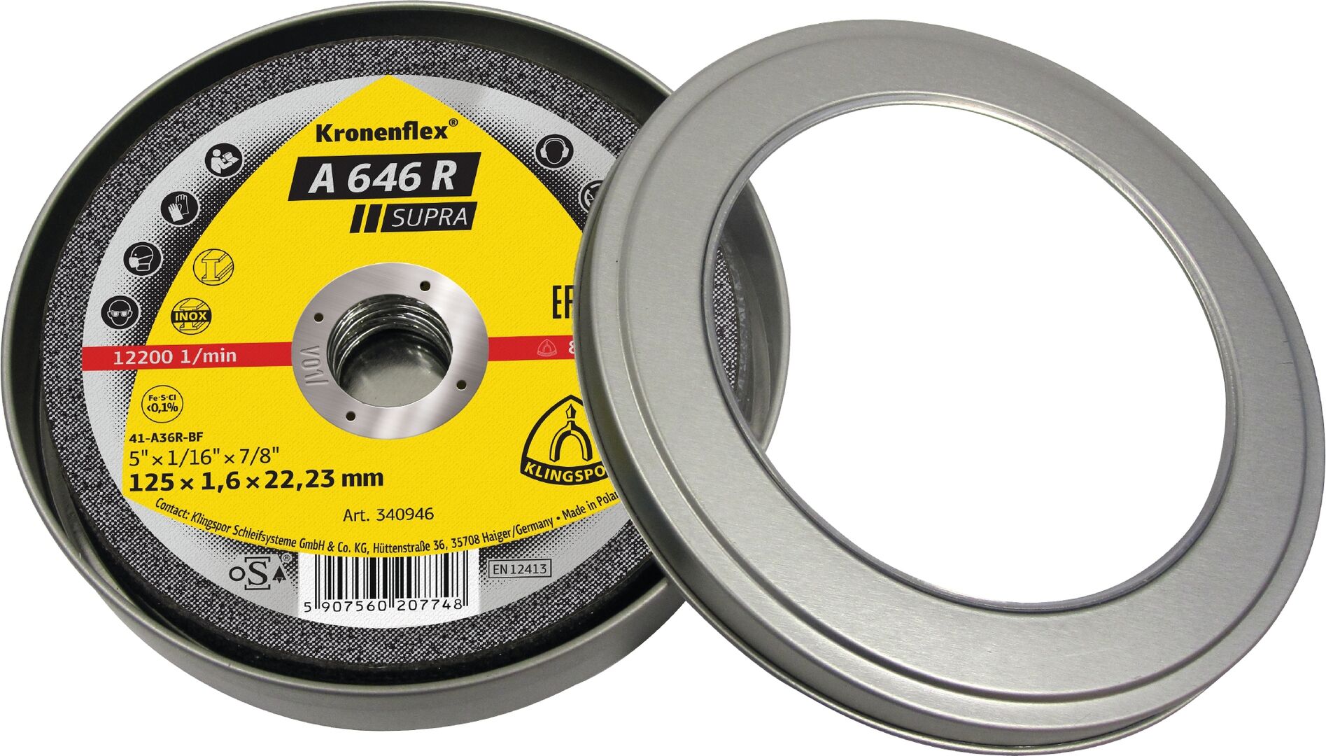KLINGSPOR Trennscheibe 115x1,6x22,23mm gerade A 646 R 8er Pack