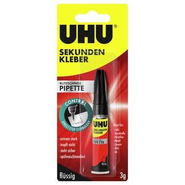 UHU Sekundenkleber blitzschnell PIPETTE 3g