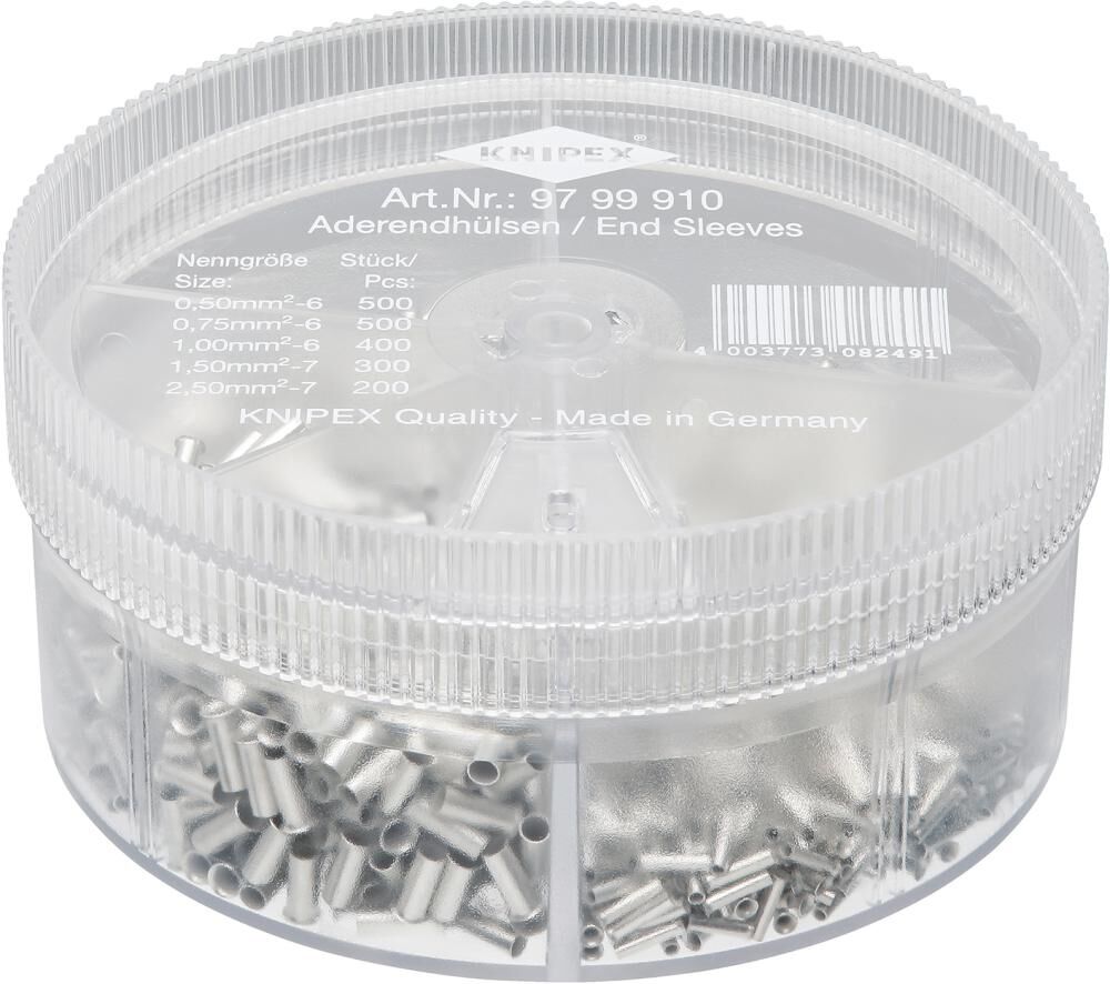KNIPEX Sortimentsboxen mit unisolierten Aderendhülsen 97 99 910