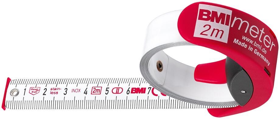 BMI Taschenbandmaß BMImeter 2m x 16 Stopper & Gürtelclip