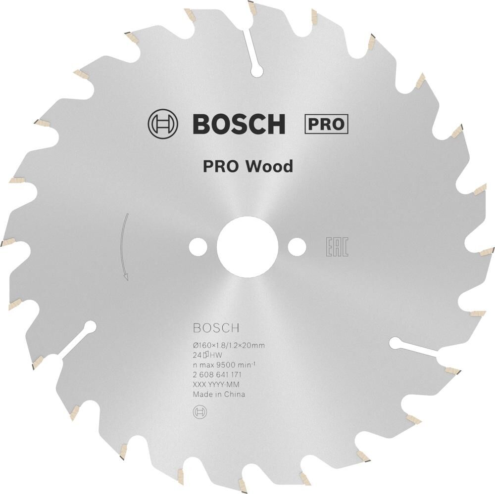 BOSCH Kreissägeblatt 160x20/16 24WZ OPTILINE SB 1,8