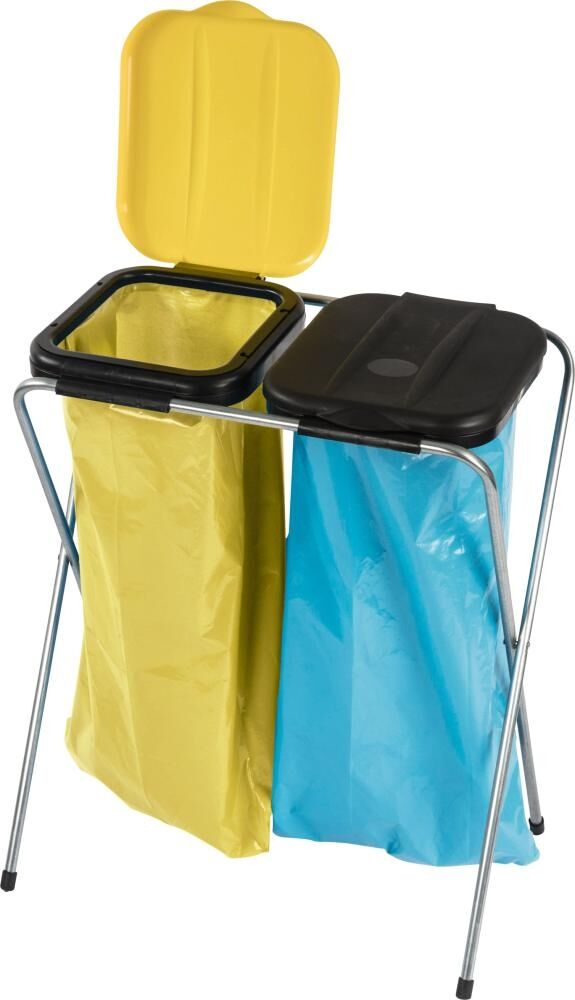 Abfallsammler mit Deckel 2x120l schwarz/gelb