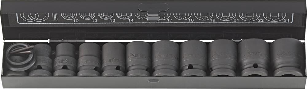 FORTIS Kraft Steckschlüssel Set Schlagnuss Set 1/2" 15-teilig