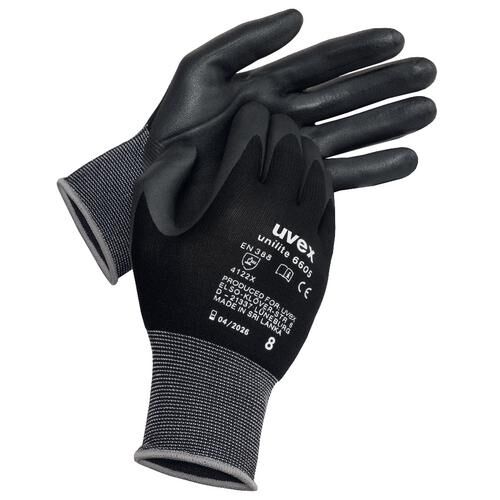 UVEX Montagehandschuhe unilite Gr. 6 Nitrilschaum schwarz 6057.3