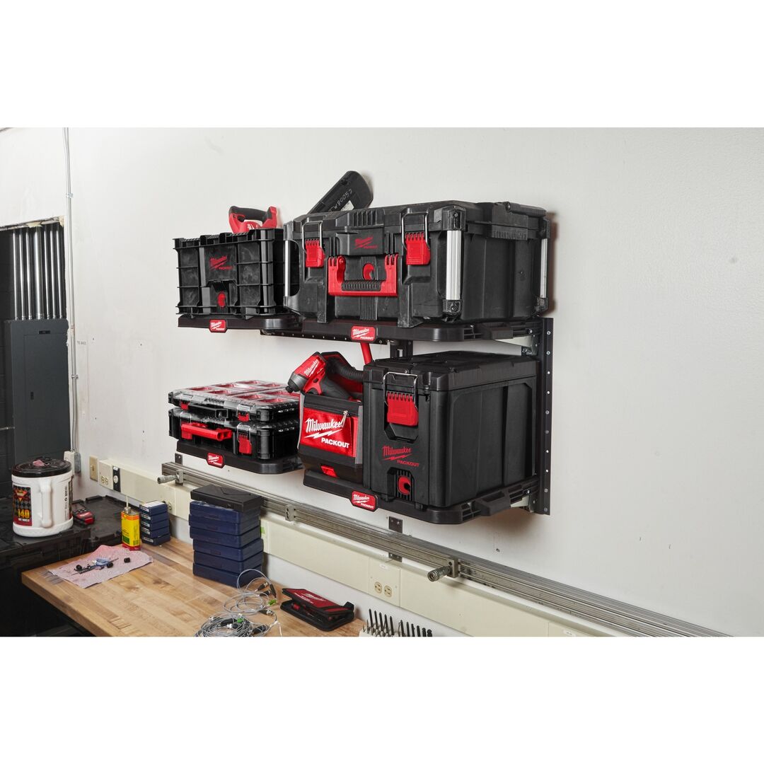 MILWAUKEE PACKOUT Schienensystem Set zur Wandmontage