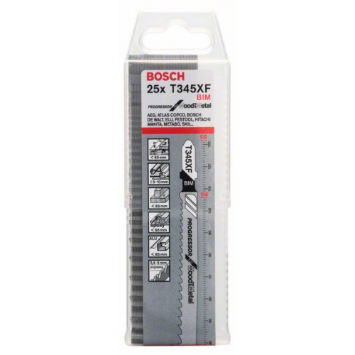 BOSCH Stichsägeblatt T 345 XF 25 Stück