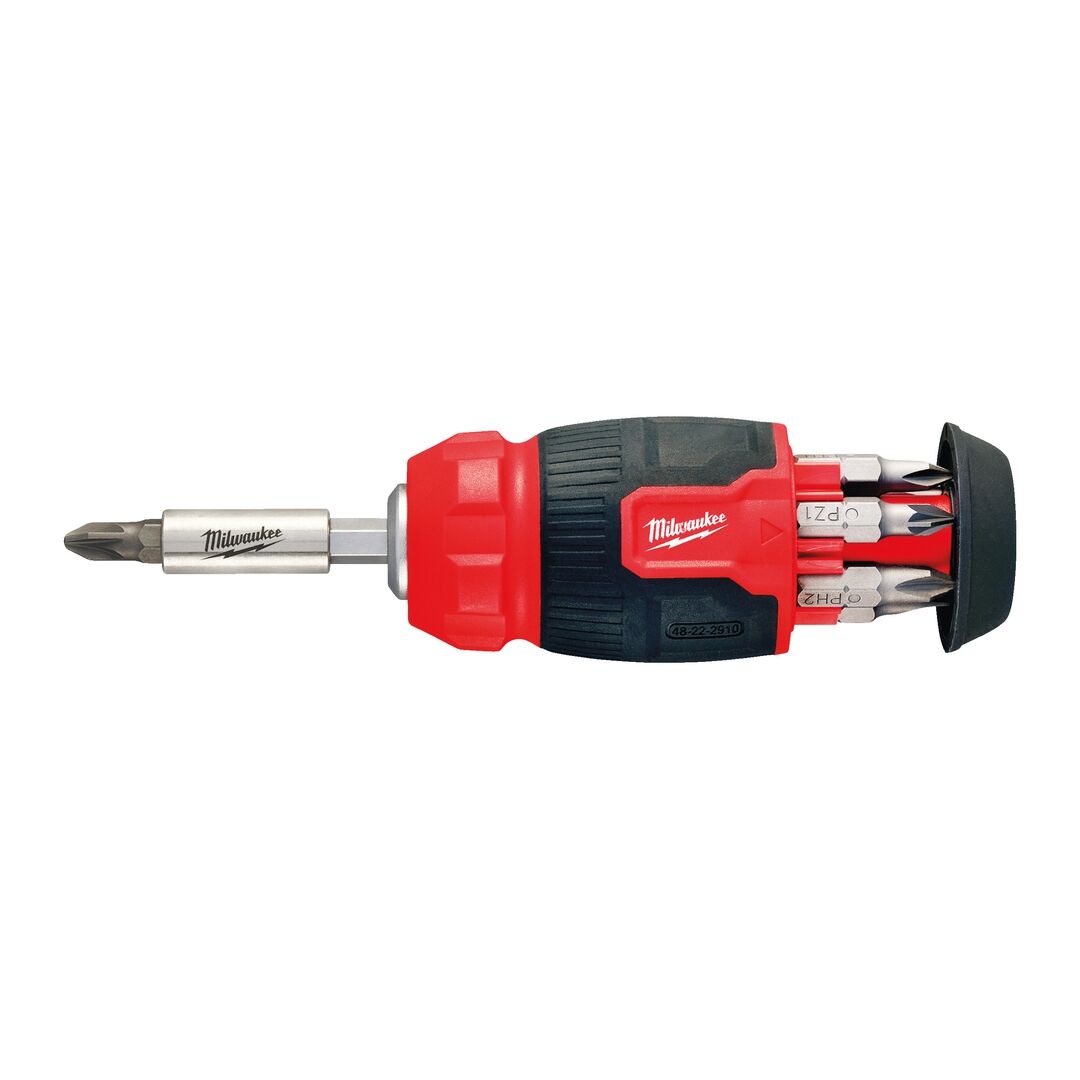 MILWAUKEE Schraubendreher Multi-Bit Stubby 8 in 1 inkl. 7 Bits PH/PZ/TX/SL