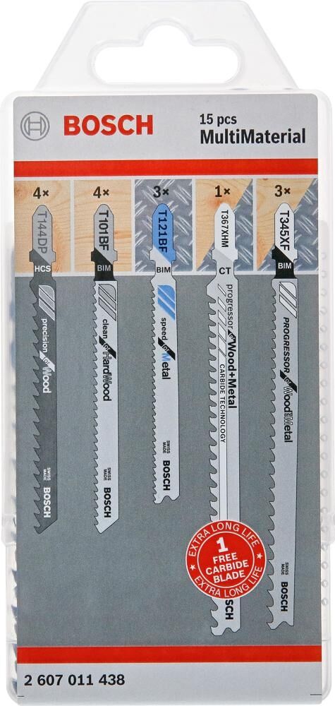 BOSCH Stichsägeblatt-Pack Multi Material 15tlg. 2607011438