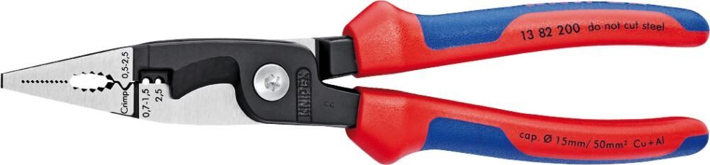 KNIPEX Elektro-Installationszange 200mm schwarz atramentiert 13 82 200