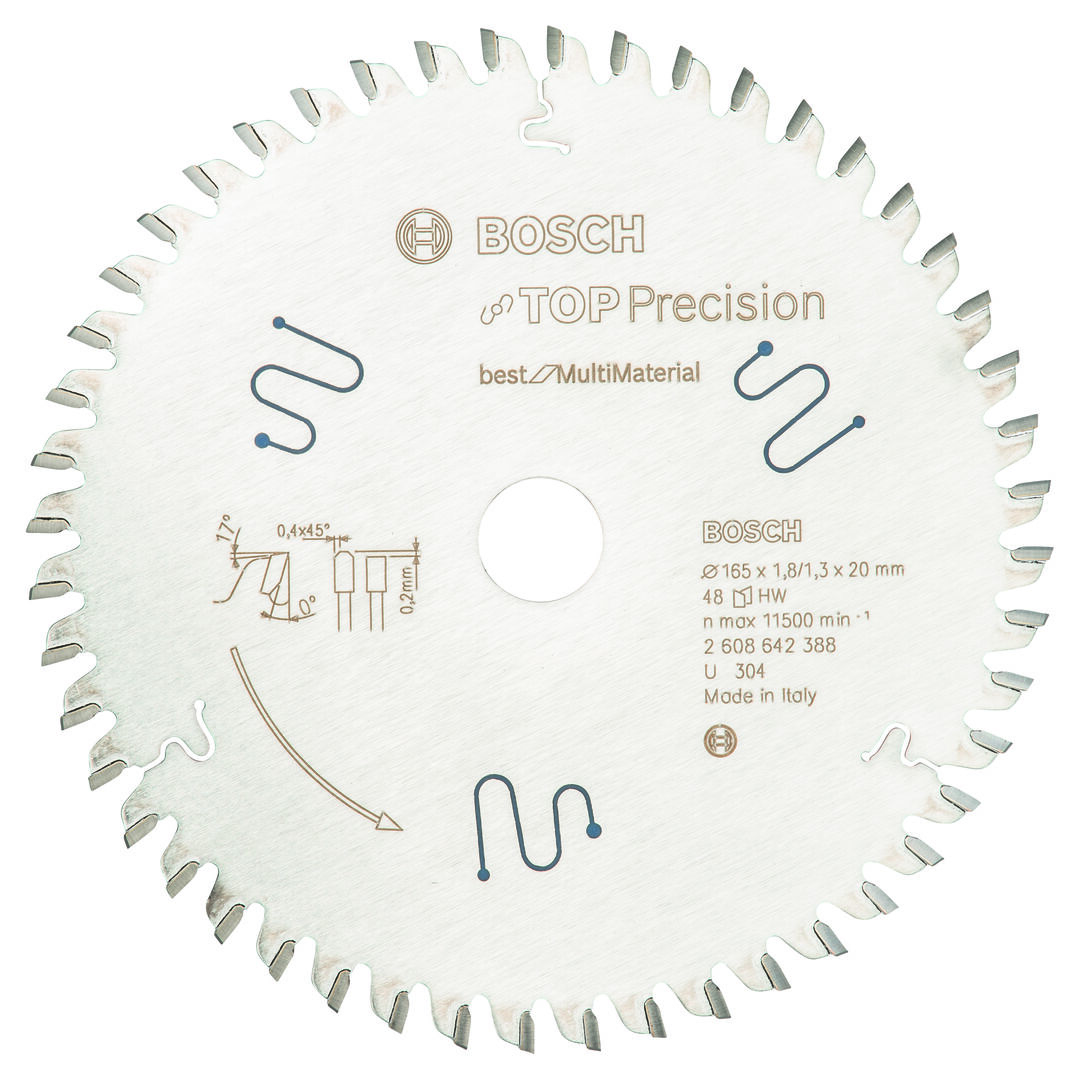 BOSCH Kreissägeblatt Top MultiMaterial 165x20mm 48Z TR-F