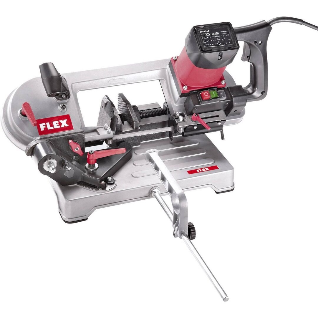 FLEX Bandsäge Metall SBG 4910 inkl. 4 Bandsägeblätter + Kunststoffspannbacken SBG-SP10